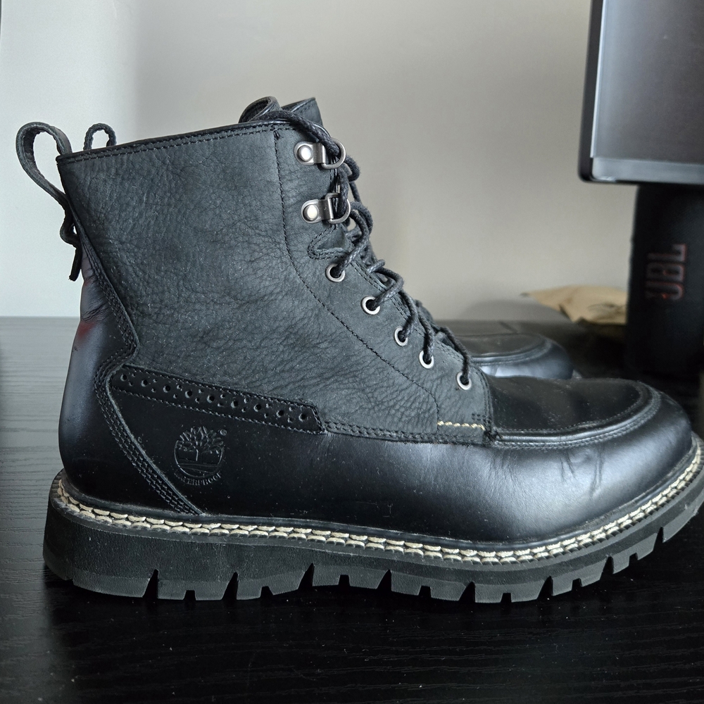 Timberland Black Leather Boat Shoes